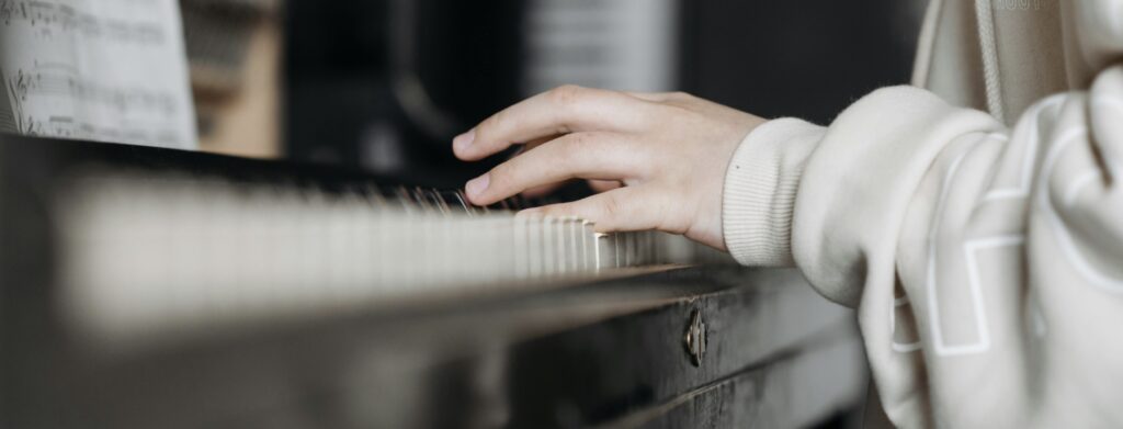 Child playing piano